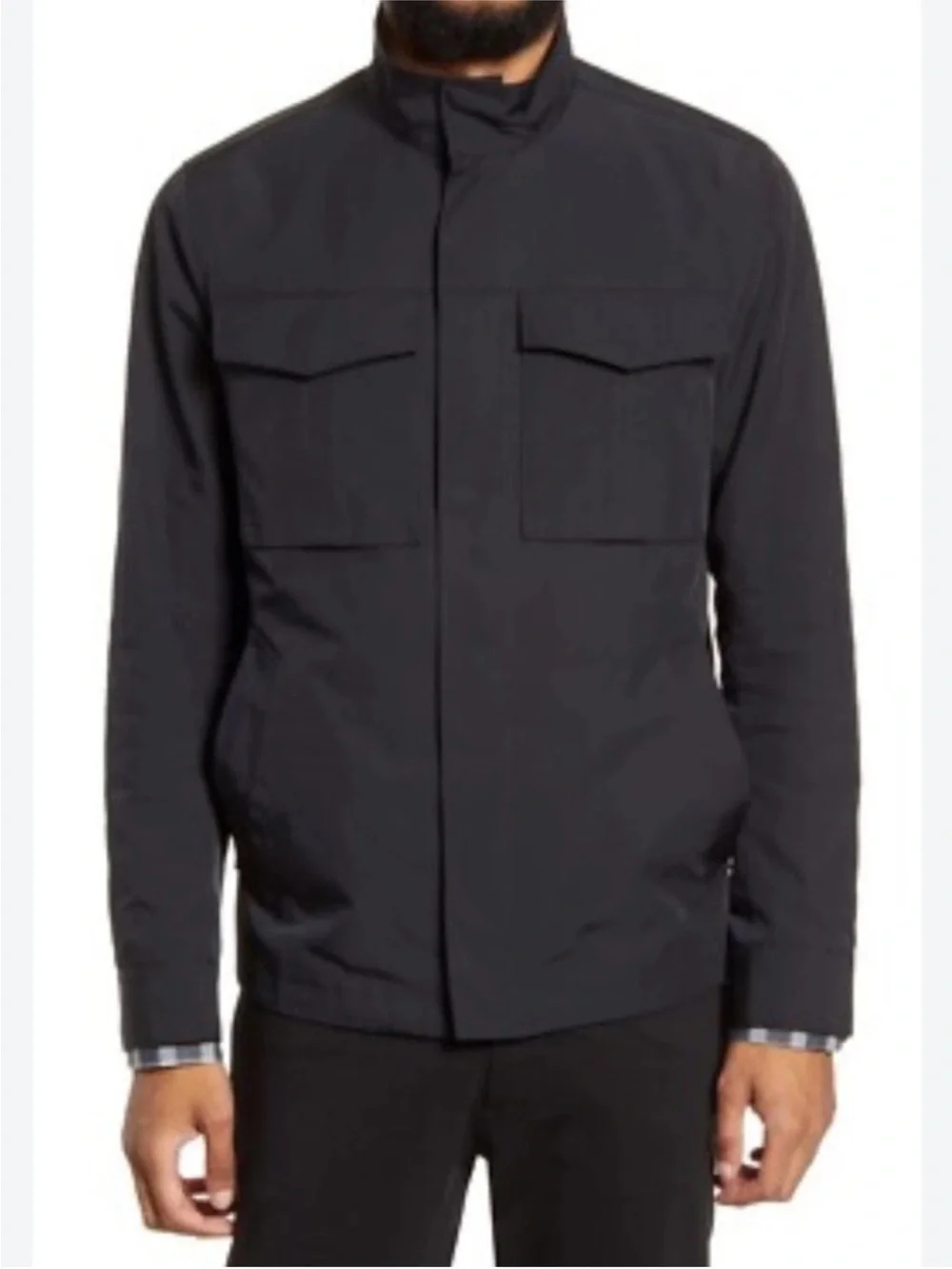 Theory 'Yost N Fuel' Canvas Slim Fit Utility Jacket Ink Black Size M